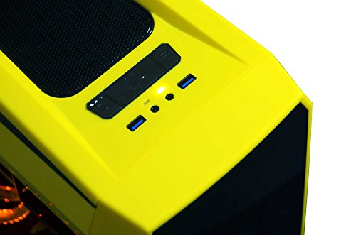 VIBOX Centre Komplett-PC Paket 4.38 Gaming PC – 4,2GHz AMD FX Quad-Core Prozessor, GTX 1050 GPU, Super, Wassergekühlter Desktop Gamer Computer mit Spielgutschein, 22″ HD Monitor, Gamer Tastatur & Mouse, Gelb Innenbeleuchtung, lebenslange Garantie* (4,2GHz übertakteter Superschneller AMD FX 4300 Quad-Core Prozessor CPU, Nvidia GeForce GTX 1050 2GB Grafikkarte GPU, 8GB Team Elite 1600MHz RAM, 1TB HDD Festplatte, Raijintek Triton Wasserkühler, BitFenix Aegis Gehäuse, Ohne Windows Betriebssystem) - 8