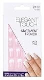 Elegant Touch Statement French Nails, Lace Pink/Medium