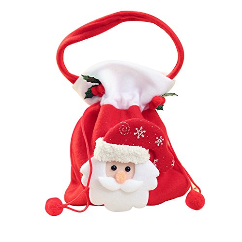 Preisvergleich Produktbild bismarckbeer Weihnachten Weihnachtsmann Schneemann Bär Xmas Candy Geschenk Tasche Samt Kordelzug Beutel, multi, Santa Claus