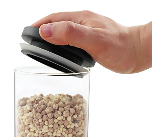 SMART GORILLA TOOLS – stapelbare Vorratsgläser – Deine Lebensmittel jederzeit frisch – Vorratsglas 3er Set (1 l, 0,5 l, 0,3 l) Vorratsbehälter aus Glas für Küche – mit Deckel – aus Borosilikatglas - 4