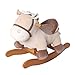 Labebe Baby Rocking Horse Wooden, Plush Rocking Horse Toy, Khaki Donkey Rocking Horse for Baby 1-3 Years, Baby Wooden Rocking Horse/Baby Rocker/Garden Rocking Horse/Indoor&Outdoor Rocking Horse Toy