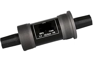 JAKMET Boîtier de Pédalier,Axes de pédalier pour vélo Support de pédalier à Trou carré for VTT 73mm 113/122.5/124/126mm roulements scellés étanches Arbre en Acier au Carbone Cyclisme