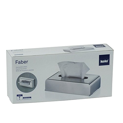 KELA 22860 Kosmetiktuchbox mit Wandhalterung, 27x 12,5x 7cm, Edelstahl 18/10, Faber, Silber Glänzend - 4
