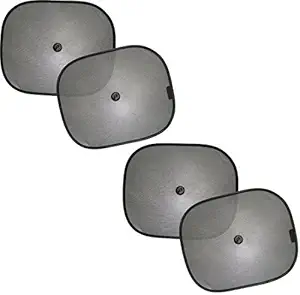 AUTO CAR WINNER Black Foldable Sun Shade (Set of 4) for Volkswagen Polo