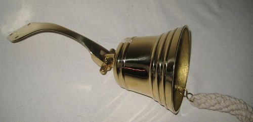 6000g – Große, schwere Schiffsglocke – mit Halterung/Bändsel- Messing - 7