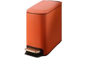 lmoikesz Neat And Stylish Waste Bin With Large Capacity - Any Room Inner Basket Soft-close Free Hands Slim Easily Fit In Gap, Orange Gold