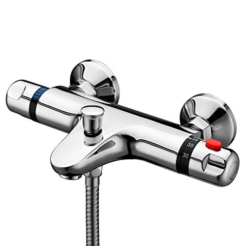 ENKI grifo termostático para llenar bañeras con salida pared ducha set de barra