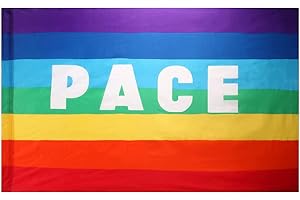 LATRAT Bandiera pace grande, Bandiera Pace Arcobaleno, Bandiera Pace 90x150cm, Applica a Interno ed esterno/Attività di strada