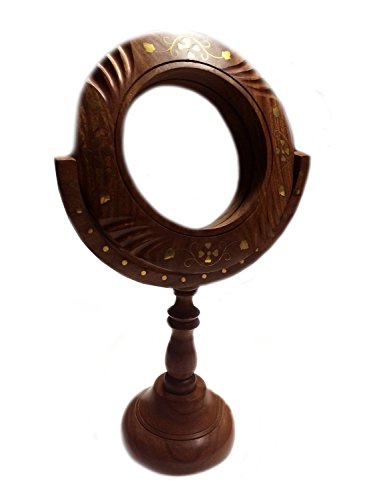 Muttertags Special Einzigartige Geschenke .Holz Make-up-Spiegel, Spiegel mit Ständer Einlegearbeiten, Decorative Wooden Spiegel, antike Holz Spiegel, - 4