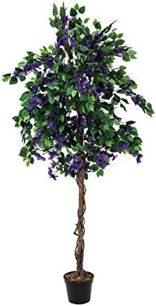 artplants.de Artificial Bougainvillea with 1.200 leaves, 500 blooms, dark purple, 6ft/180cm - Artificial tree/Decoration plant
