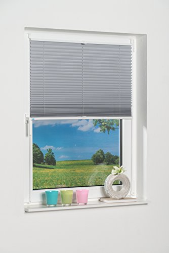 K-home Klemmfix-Plissee Palma Grau 100 x 130 cm +++Verdunklung+++ - 2