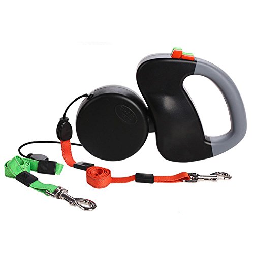 Preisvergleich Produktbild Leine Dual Automatische Hundeleine Versenkbare Retractable Pull Retractable Doppelkopf Automatische 3m Schleppleine 2 Leinen Hund Doppelleine Automatisch
