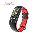 Produktbild Fitness Health Tracker mit Farbe Bildschirm, Smart Watch Herzfrequenz Monitor, Kalorien/Schritt-Marke, Blood Druck Sleep Monitor, wasserdicht IP67 Activity Tracker Sport Armband für iOS/Android S rot