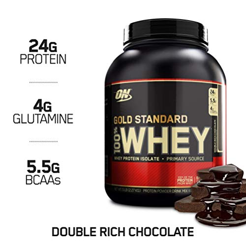 Optimum Nutrition 100% Whey Gold Standard, Proteine Whey in Polvere, Doppio Cioccolato, 2.27 kg, 74 Porzioni Nutritioni