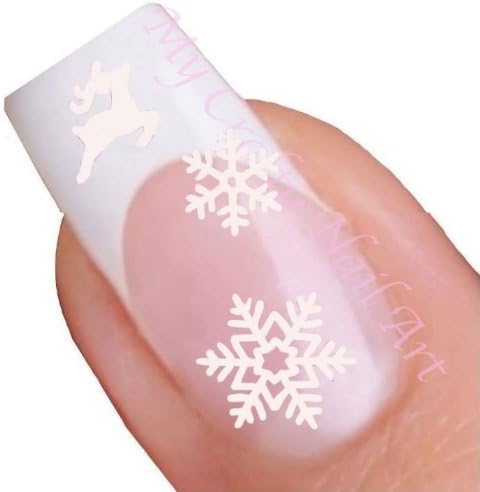Snowflake & Reindeer Adhesive Nail Stickers Art