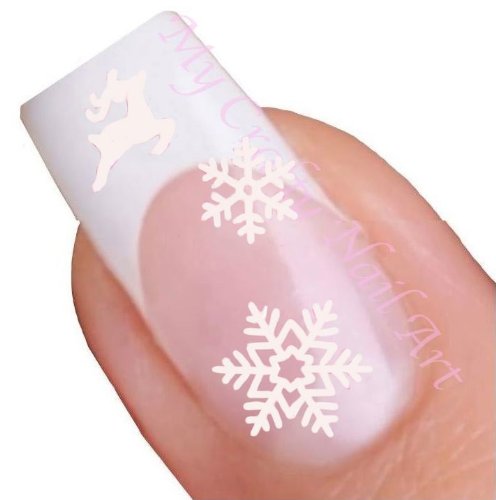 Snowflake & Reindeer Adhesive Nail Stickers Art
