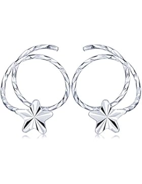 Yumilok 925 Sterling Silber Stern Helix Spirale Piercing Ohrstecker Ohrringe Hypoallergen Ohrschmuck für Damen...