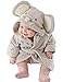 Baby Girls & Boys Fleece Dressing Gown Robes Super Soft Fleece Bath Robe (6-12 Months, Mouse)