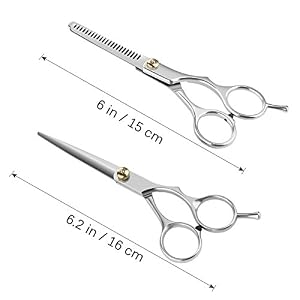 OULII 2pcs Barber Scissor Hair Cutting Set Hair Cutting Thinning Scissors Shears Hairdressing Set - Image 4