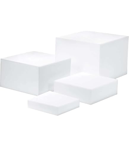 XRCHAA Lot De 8 Présentoirs De Buffet Et Apéritif En Acrylique, 3/4/5/6/7/8/9/10 Pouces Boxes De Présentation Alimentaire Blanches Pour Gâteaux, Desserts, Pâtisseries, Bijoux, Mariages