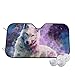 Produktbild Sunshade Windshield for Car Front Window Wolf Howling Fantasy Galaxy Fold for Vans Easy to Install and Use Heat Reflector Protection 70 * 130 cm