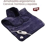 3 niveles de potencia Almohadilla ERGONÓMICA, Cervical, hombros y espalda - Adaptable a el perímetro dorsal y lumbar - funda lavable - 3 niveles de potencia - Bastilipo AHC-100XL