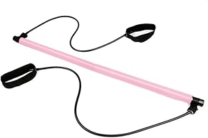 SHARKSFIN Pilates Bar Kit, Portable Pilates Bar Resistance Band Yoga Pilates Stick, Pilates Exercise Resistance Band, Yoga Exercise Bar With Foot Loopss for Yoga Shaping Stretching Exercise