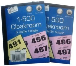 Raffle Cloakroom Tickets 500 - 1000 Books Tombola Draw Numbered Charity Events Prize Draw Lucky Draw (500 - White)