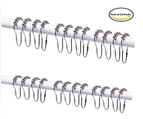 Preisvergleich Produktbild Glovion Duschringe Duschvorhangringe Edelstahl Aufhängeringe 24 Stück