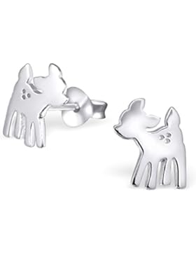 JAYARE Kinder-Ohrstecker Reh 925 Sterling Silber 10 x 7 mm Ohrringe