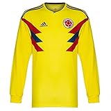 camisetas retro futbol colombia Size : XL 44-46" Chest adidas 2018-2019 Colombia Home Long Sleeve Football Soccer T-Shirt Camiseta