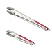 Produktbild 2 Stück Küche Barbecue Tongs - 9 inch und 16 inch Edelstahl Brot Lebensmittel Salat Grill BBQ Tongs Griff Handle Tool Sets Red