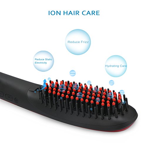 Segbeauty® Haarglätter Keramik Haarbürste, Instant Heizung Haarglättung, Anion Haarpflege Natürliche Haar Styles, Anti Verbrühen Hitzeschutz Bügeleisen, Auto Abschalten Begradigen Kamm - 6