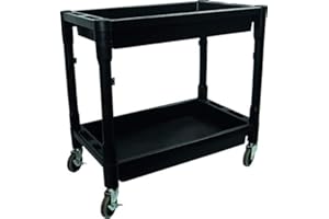 ‎KUNZER KUNZER 7TW02 Teilewagen Zweistöckig - Kunststoff mit Rädern - 135kg Tragkraft - Werkzeugwagen für Werkstatt und Garage