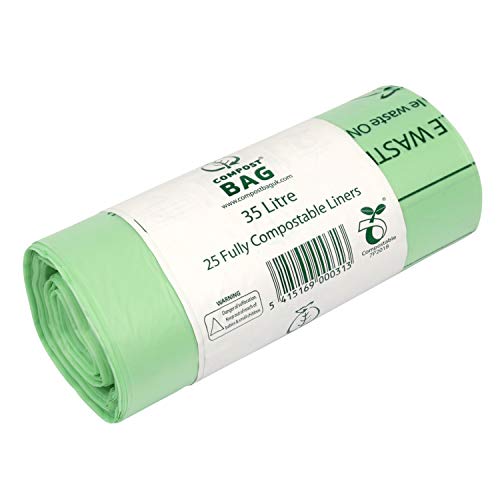 All-Green 35/40 Litri Sacchi per la Spazzatura con compostaggio Guida, Confezione da 25