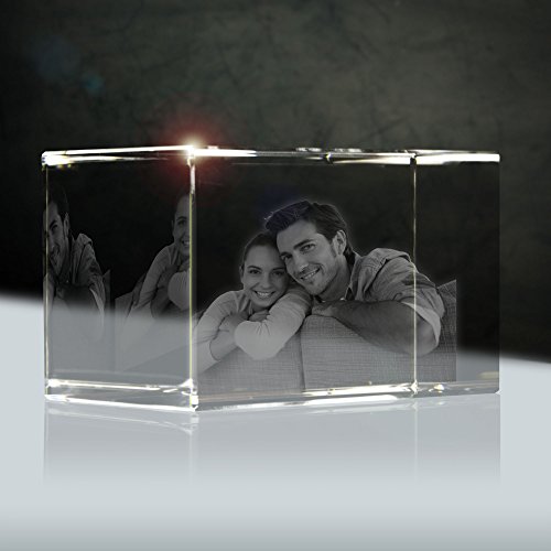 Glas Porträt von beliebigen Fotos (2D)| Größe: 80x50x50mm (small) | Form: Quader