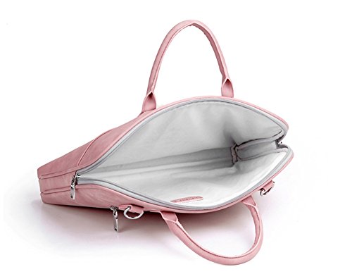 Zetiy 14 Zoll PU Leder Laptoptasche Notebooktasche Messenger Bag Umh  ngetasche Aktentasche Laptop Tasche H  lle Sleeve Case Rosa