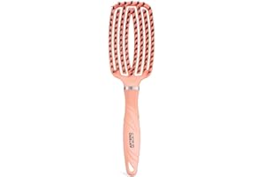 Artero Ge-Bion 17 Flexible Curve Vent. Brosse souple anti-relâchement, brosse démêlante pour femmes, hommes et enfants. Ionique, réduit l'électricité statique (Peach). (PÊCHE)