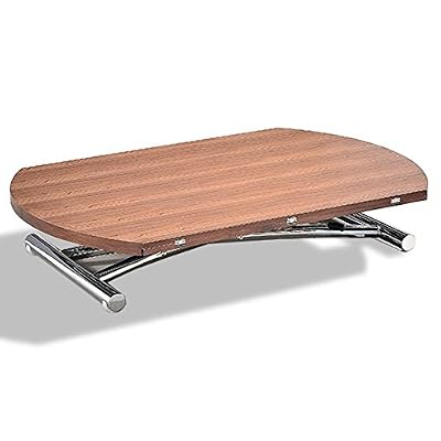 INSIDE Table basse ronde relevable et extensible PLANET noyer