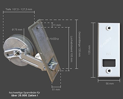 Gurtwickler inkl. Abdeckplatte Lochabstand 105mm bis 5m Gurt (für 20-24mm Gurtband) - 2