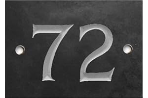 NUMBERS & NAMES BY ATLANTIC HARDWARE Engraved Slate House Number Sign - 1 to 99 (Select Your Number here) - Number 72 (Same Day Dispatch by 1st Class Post!!!)