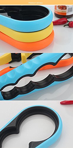 ADOO Cap Opener Dosenöffner, Cap Launcher Bier Weinflasche Opener und Deckelöffner Anti-Rutsch Gummi Jar Deckelöffner für eine Reihe von Größen - 6