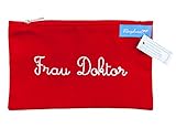 ringelsuse shop Faire Herstellung in Peru Roter Kosmetikbeutel zum Uniabschluss Frau Doktor 12 x 20 cm Baumwolle Ringelsuse