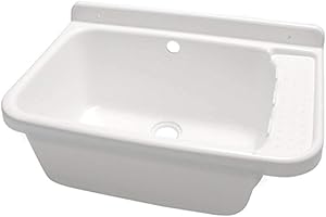 PILOZZO Évier en résine blanche Sime 60 x 42 x 30 cm