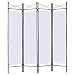Produktbild COSTWAY 4tlg. Paravent Raumteiler Sichtschutz Trennwand Windschutz Wandschirm flexibel verstellbar 180x160cm (Weiss)