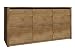 Produktbild Kommode Selun 03, Farbe: Eiche Dunkelbraun - 80 x 130 x 43 cm (H x B x T)