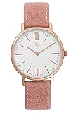 C-Collection by CHRIST Damen-Armbanduhr Analog Quarz One Size, weiß, rosa