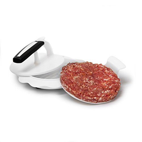 Relaxdays Burgerpresse mit Spachtel, Für 11,5 cm Patties, Hamburgerpresse aus Kunststoff, Spülmaschinenfest, HBT: ca. 7 x 16 x 16 cm, weiß - 4