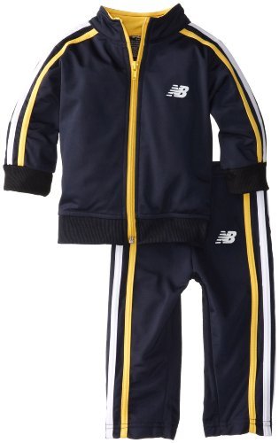 New Balance Baby-Boys Infant Brushed Tricot Jacket and Pant Set, Navy/Gold, 12 Months Color: Navy/Gold Size: 12 Months (Baby/Babe/Infant - Little ones)