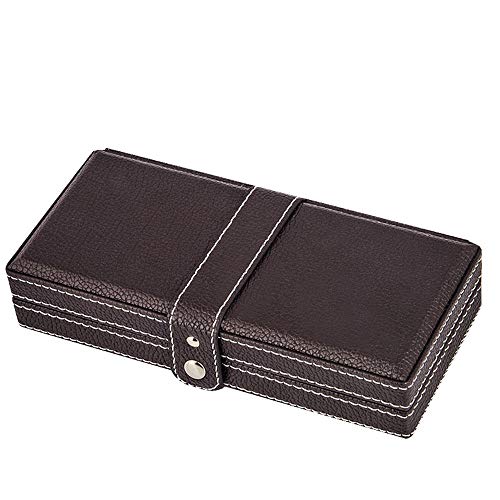 Preisvergleich Produktbild FIONAT Schmuckkästchen Schmuck Finishing Box Tragbare Schmuckschatulle Ring Ohrringe Halskette Schmuck Schmuck Aufbewahrungsbox 19,5 * 9,5 * 4 cm, Braun